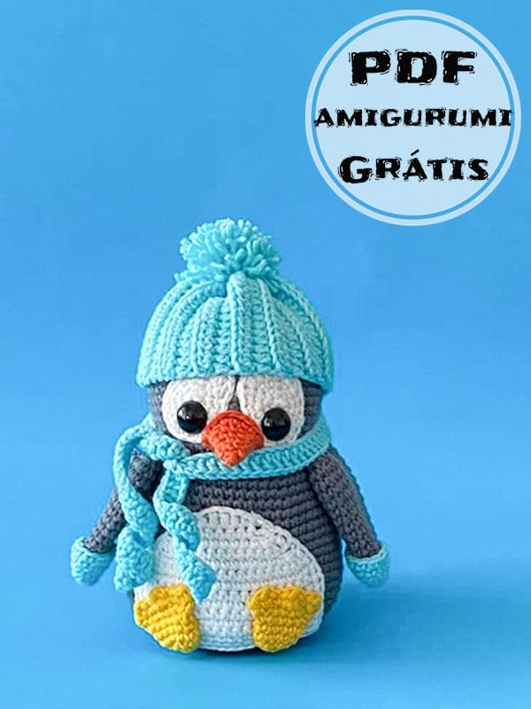 PDF Crochê de Ben o Pinguim Receita de Amigurumi Grátis 