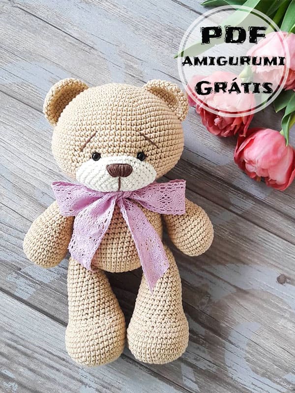 PDF Crochê de Urso Teddy Receita de Amigurumi Grátis