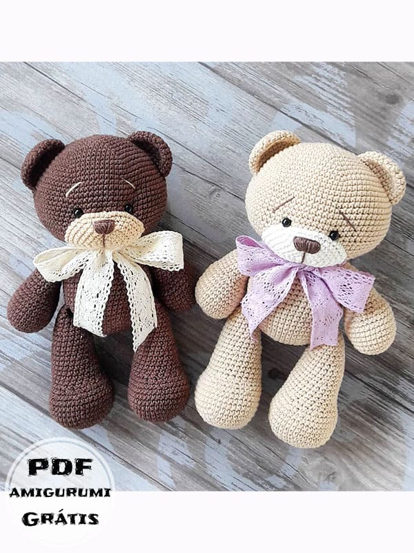 PDF Crochê de Urso Teddy Receita de Amigurumi Grátis