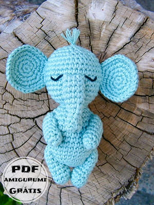 PDF Crochê de Pequeno Elefante Receita de Amigurumi Grátis