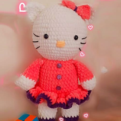 Hello Kitty Amigurumi Pelúcia Receita de PDF Grátis