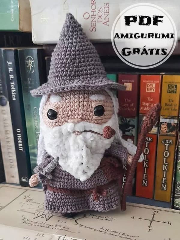 Gandalf Boneca Amigurumi Receita de PDF Grátis 