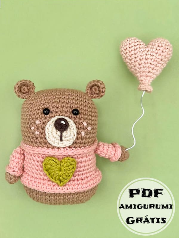 Dia de São Valentim Urso Amigurumi Receita Gratis PDF